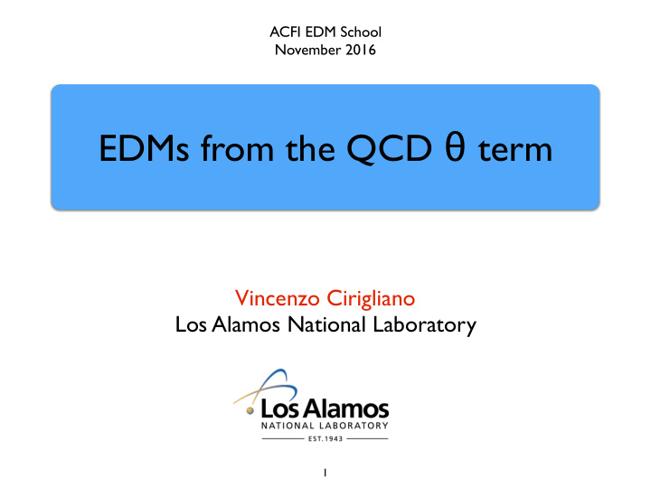 edms from the qcd term