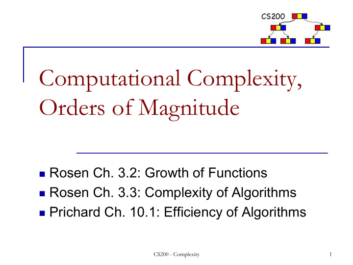 computational complexity orders of magnitude