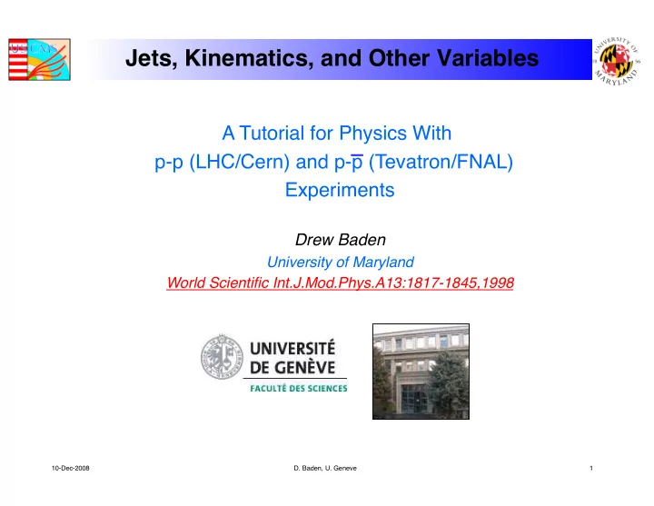 jets kinematics and other variables