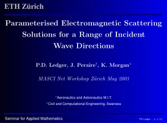 Parameterised Electromagnetic Scattering  Solutions for a Range of Incident  Wave Directions P.D.