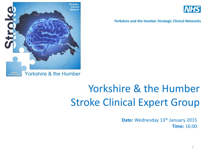 yorkshire the humber stroke clinical expert group