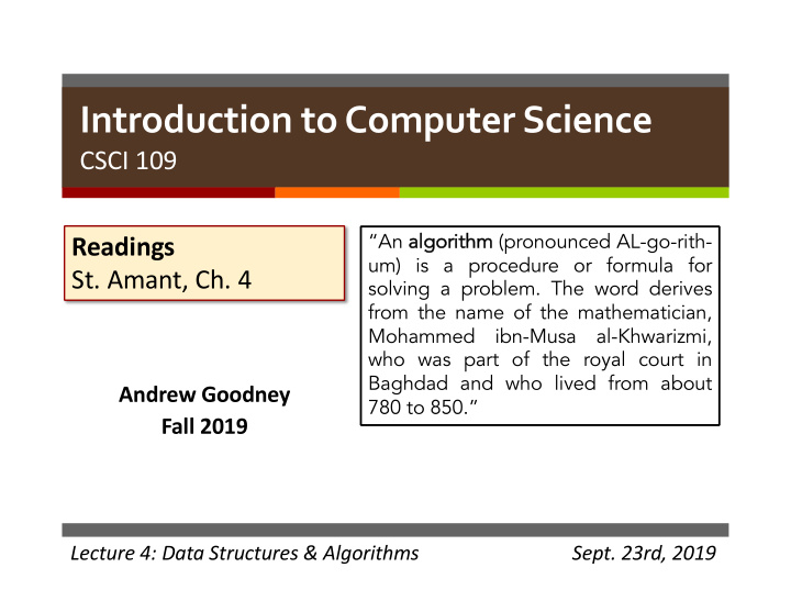 introduction to computer science