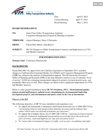 Date:  April 8, 2014  Current Meeting:  April 17, 2014  Board Meeting:  May 1, 2014  BOARD