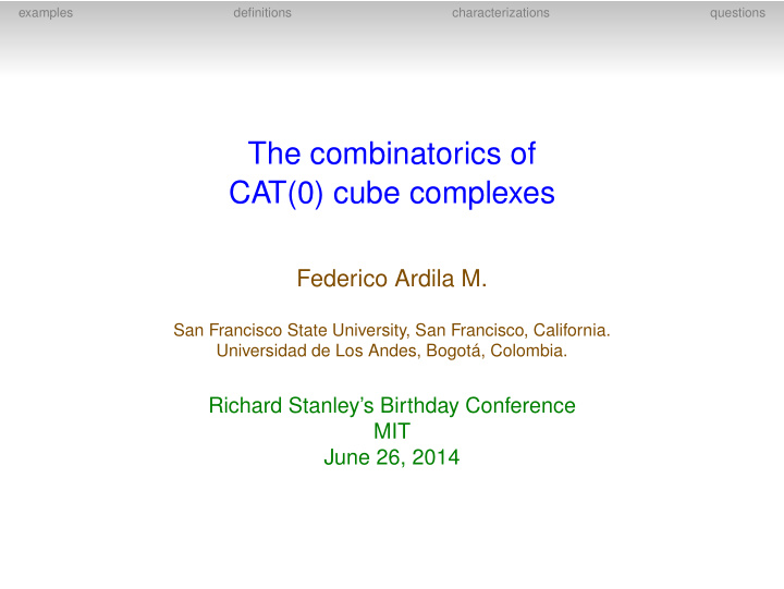 the combinatorics of cat 0 cube complexes