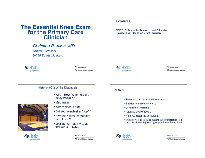 the essential knee exam
