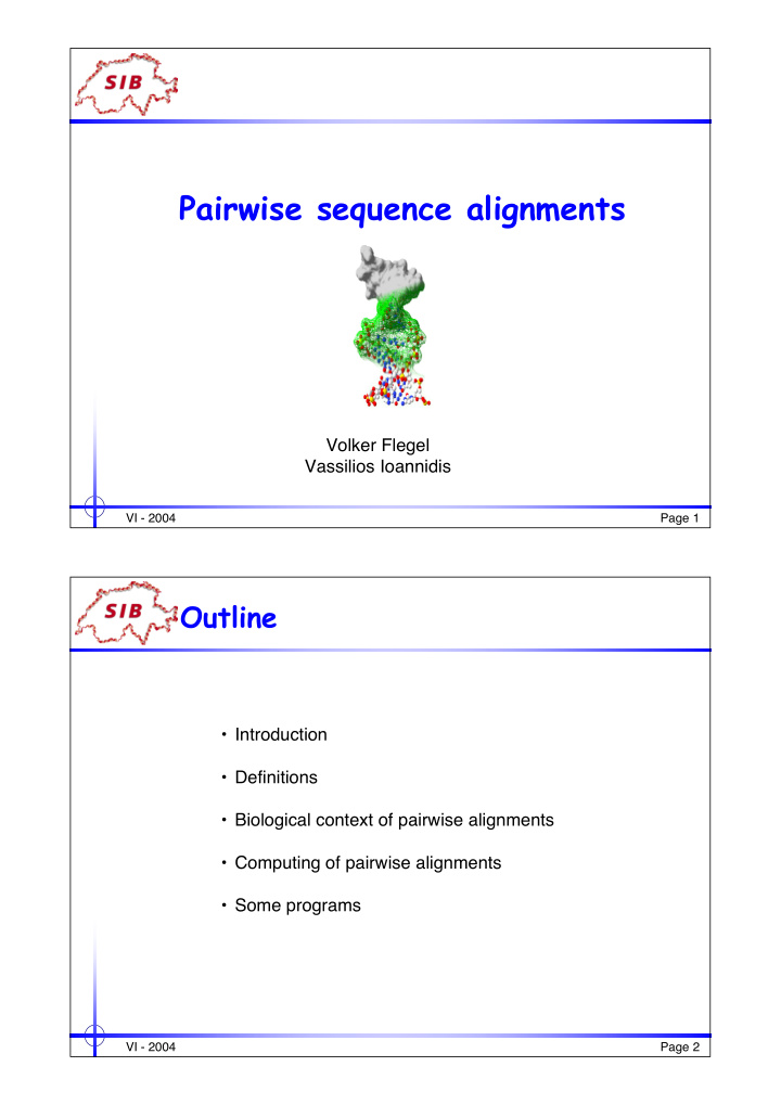 pairwise sequence alignments