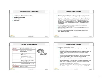 1  Elevator Control Quadrant  Elevator Control Quadrant  Processes passing  Processes that