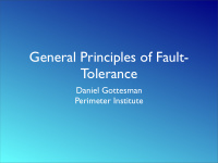 general principles of fault tolerance