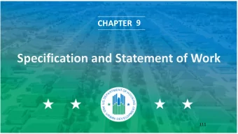 Specification and Statement of Work  111  Contents  Specifications  Statement of Work (SOW)