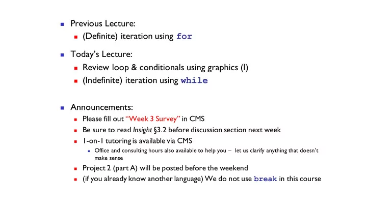 today s lecture