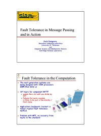 fault tolerance in message passing fault tolerance in