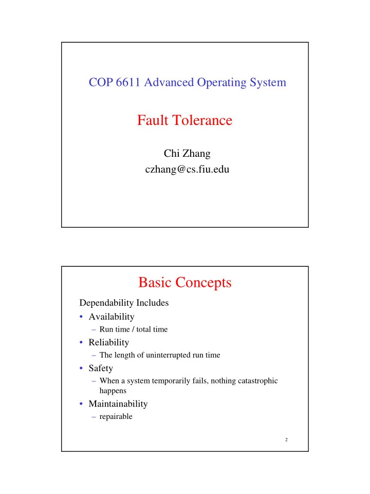 fault tolerance