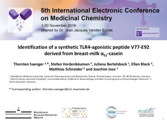 derived from breast-milk  S1 -casein Thorsten Saenger 1, *, Stefan Vordenbumen 2 , Juliana