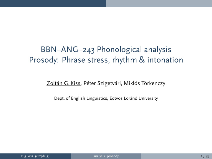 bbn ang 243 phonological analysis prosody phrase stress