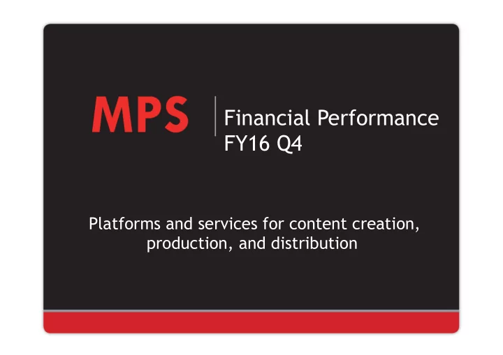 financial performance fy16 q4