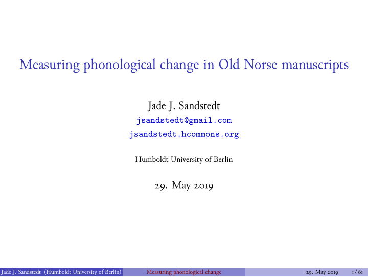 measuring phonological change in old norse manuscripts