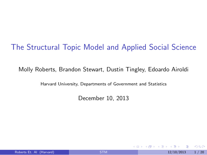 the structural topic model and applied social science