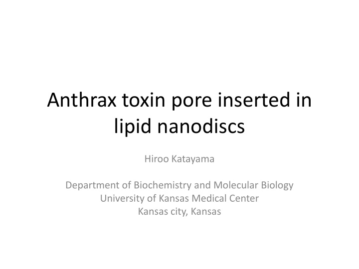 anthrax toxin pore inserted in lipid nanodiscs