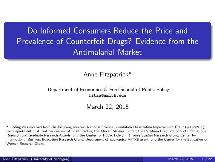 do informed consumers reduce the price and prevalence of