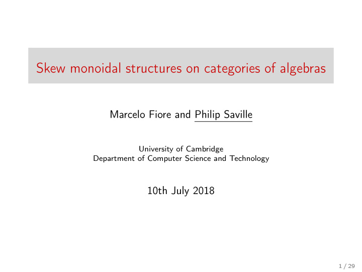 skew monoidal structures on categories of algebras