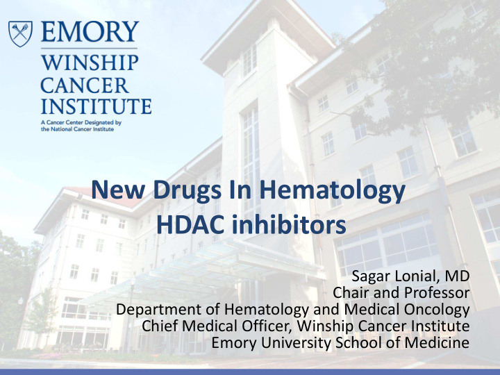 new drugs in hematology hdac inhibitors