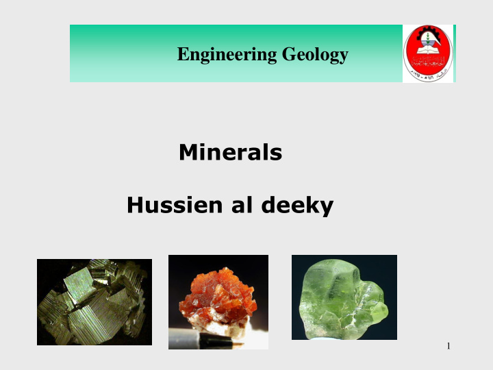 hussien al deeky 1 engineering geology definition of