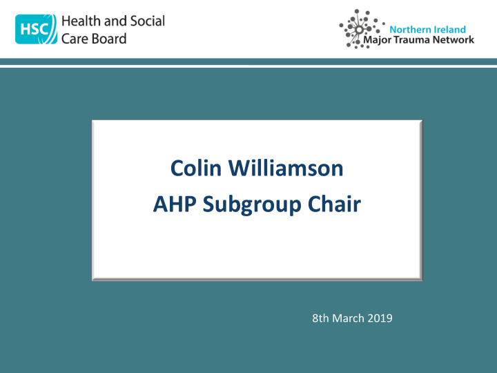 colin williamson ahp subgroup chair