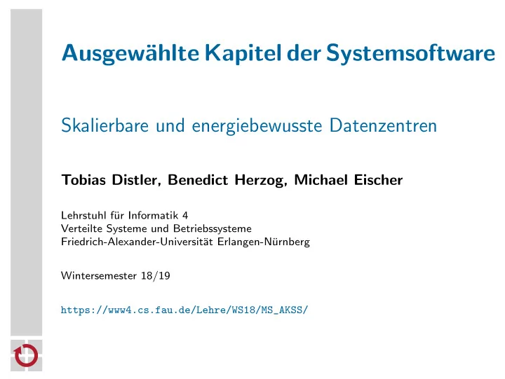 ausgew ahlte kapitel der systemsoftware