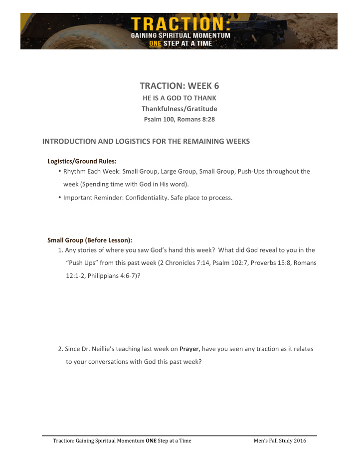 traction week 6