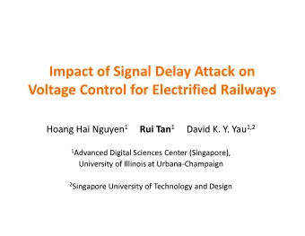 Impact of Signal Delay Attack on  Voltage Control for Electrified Railways Hoang Hai Nguyen 1 Rui