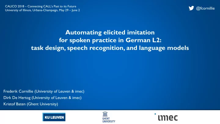 automating elicited imitation