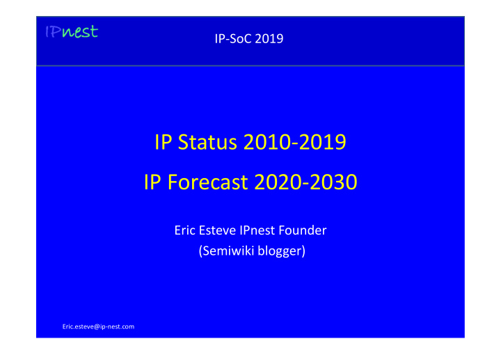 ip status 2010 2019 ip forecast 2020 2030