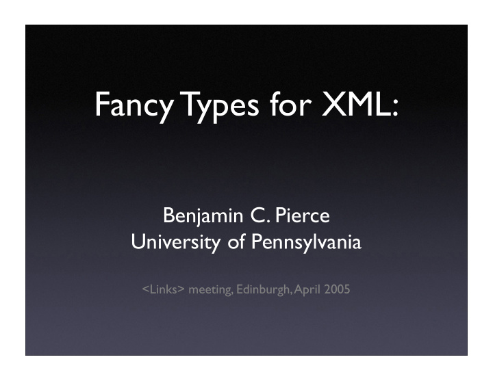 fancy types for xml