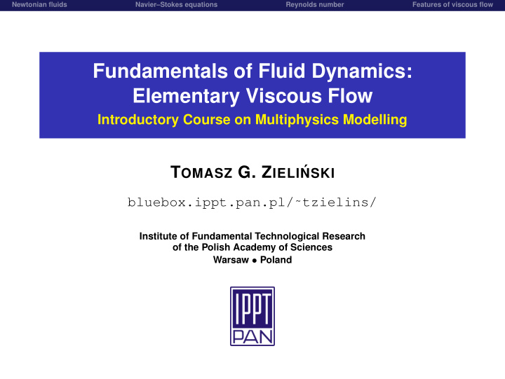 fundamentals of fluid dynamics elementary viscous flow