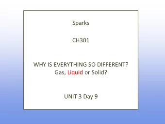 Gas, Liquid or Solid?  UNIT 3 Day 9  What are we going to learn today?  Properties of Liquids in