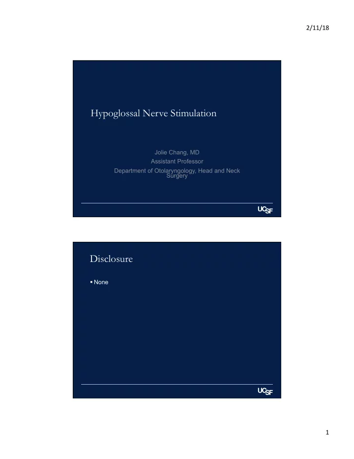 hypoglossal nerve stimulation