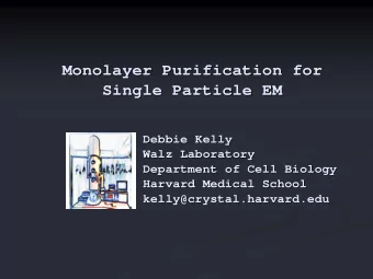 Monolayer Purification for  for  Monolayer Purification  Single Particle EM  EM  Single Particle