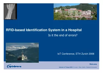 RFID-based Identification System in a Hospital