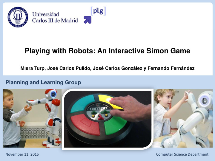 playing with robots an interactive simon game