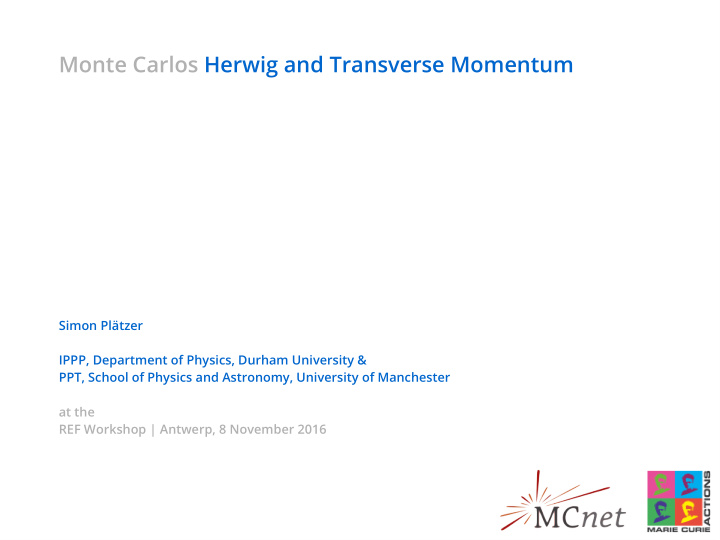 monte carlos herwig and transverse momentum