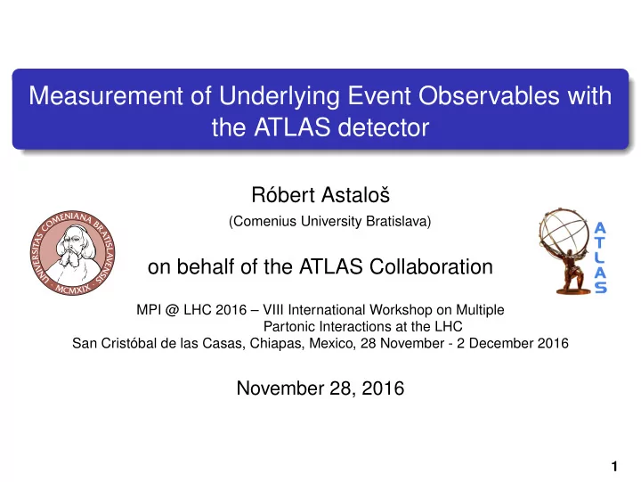 measurement of underlying event observables with the