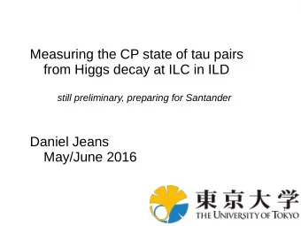 Measuring the CP state of tau pairs  from Higgs decay at ILC in ILD  still preliminary, preparing