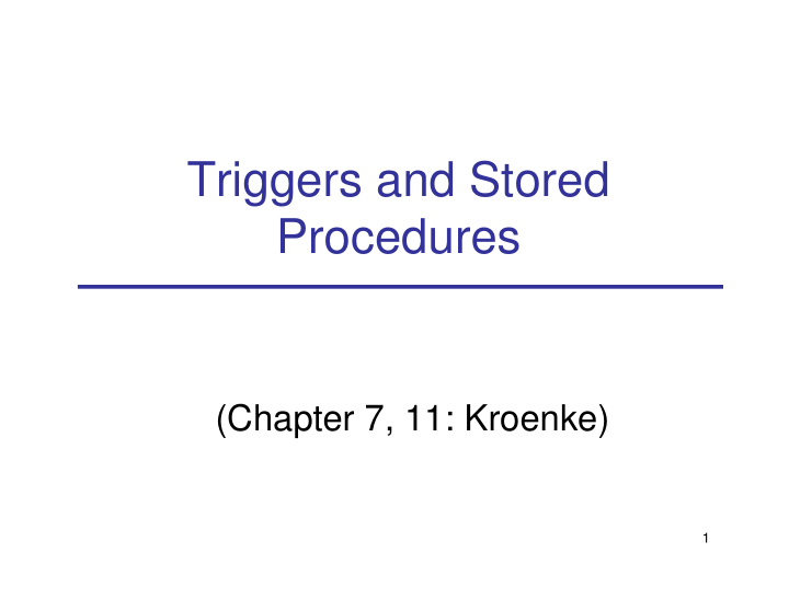 triggers and stored procedures