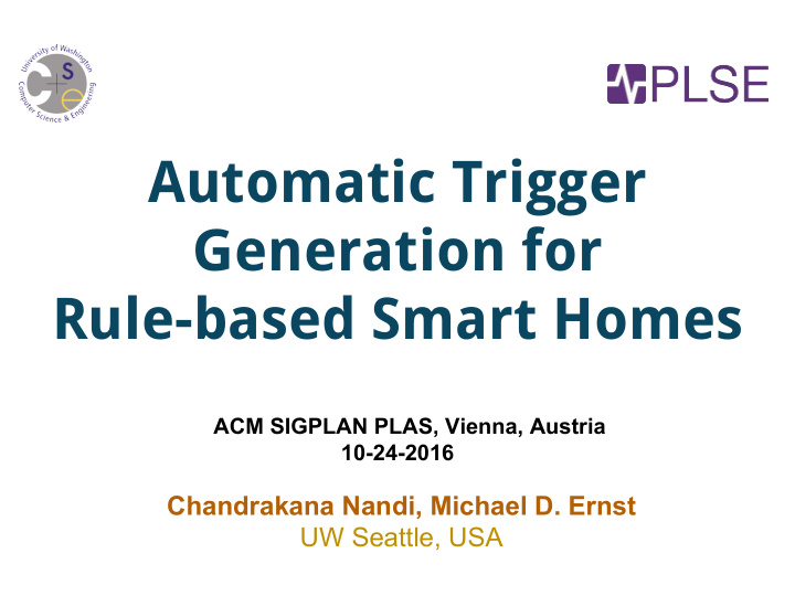 automatic trigger generation for rule based smart homes