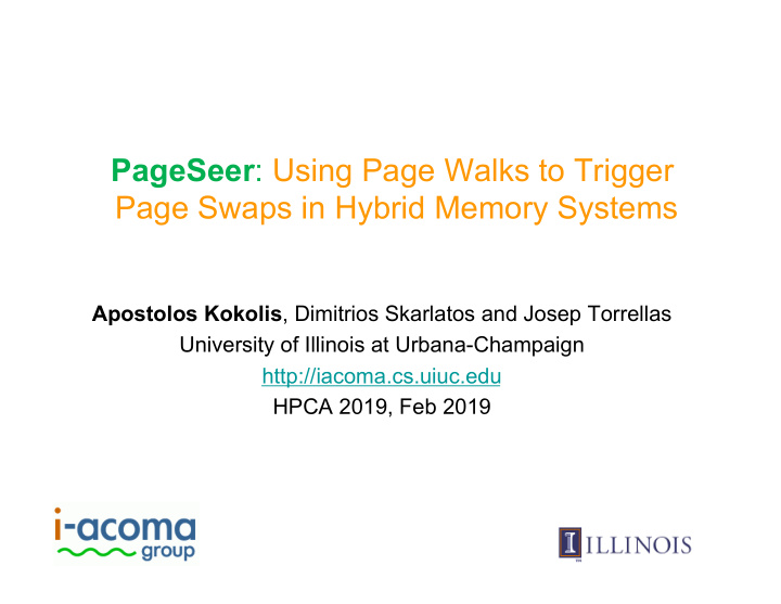 pageseer using page walks to trigger page swaps in hybrid