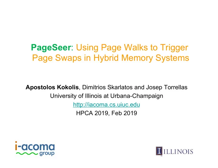 pageseer using page walks to trigger page swaps in hybrid