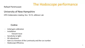 Outline  1  From the trigger point of view it is convenient to put the same threshold cut for all
