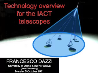 Summary  Radiation observed    Primary gamma ray    Extended air shower    Cherenkov