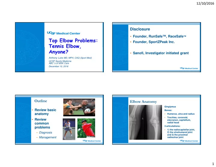 top elbow problems