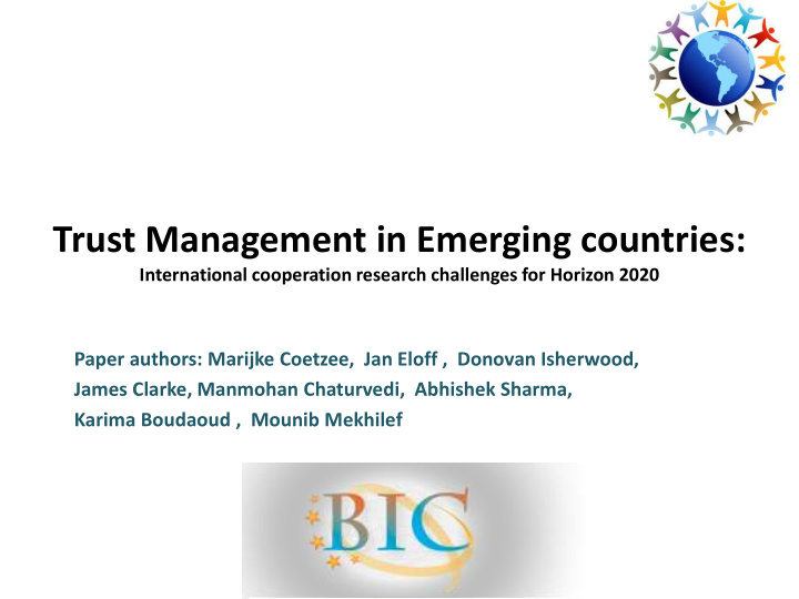 trust management in emerging countries